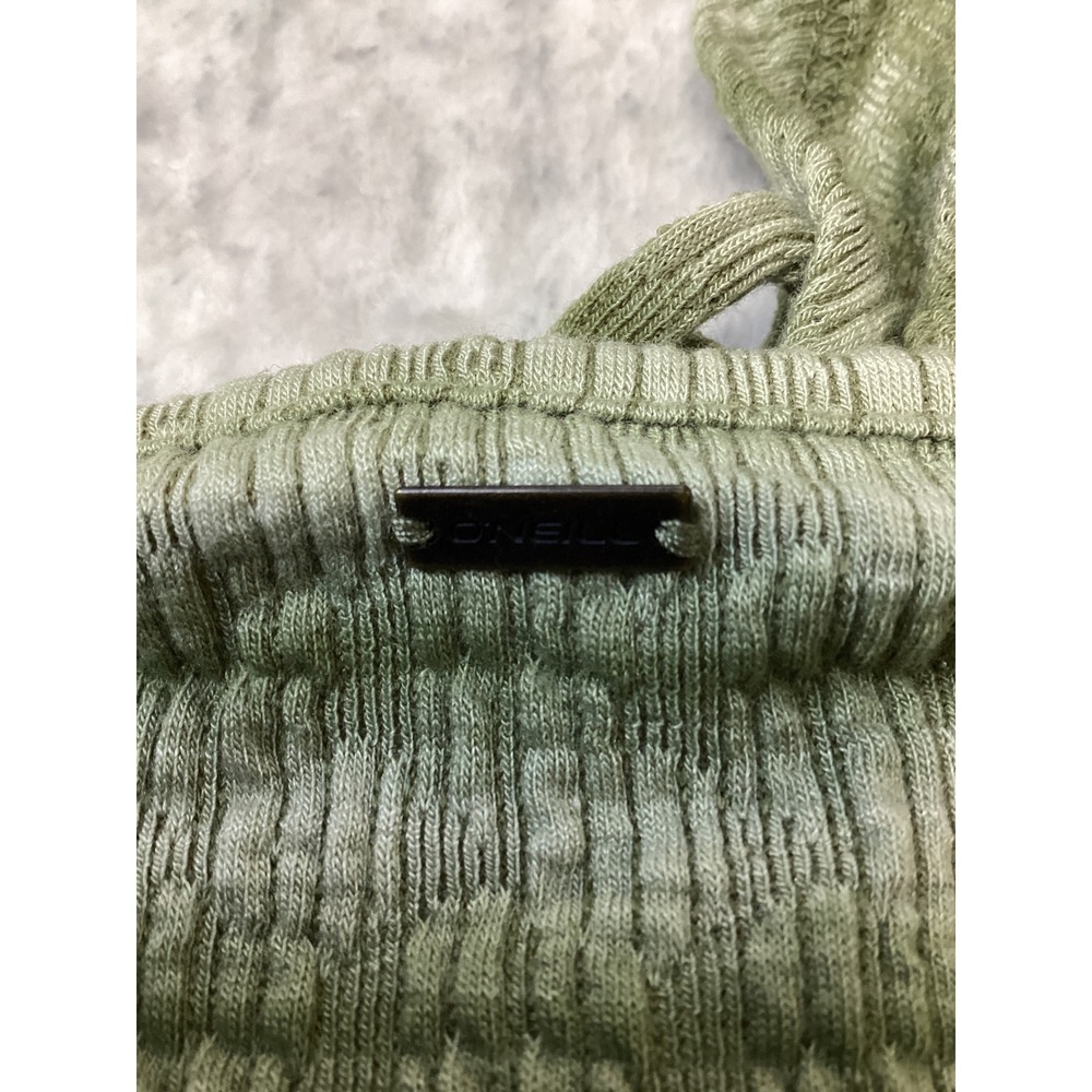 ONeill Womens Yul Knit Cami Top Moss Green Smocked Tie Front FA4403002T Size L - Picture 6 of 6